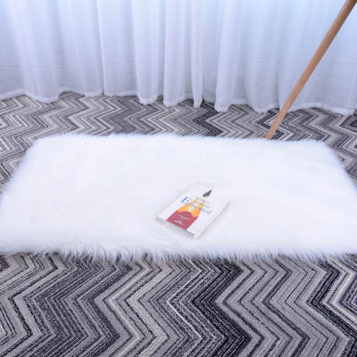 White Wool-like Plush Carpet Nordic Style Bedroom Carpet Floor Mat Amazon Live Hot Carpet