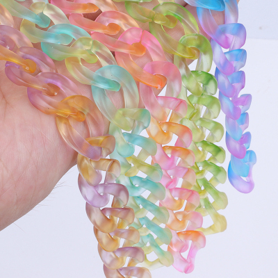 Fashion Frosted Color Transparent Open Chain Acrylic Plastic Jewelry Accessory Hairpin Shoe Bag Accessories Shoe Buckle