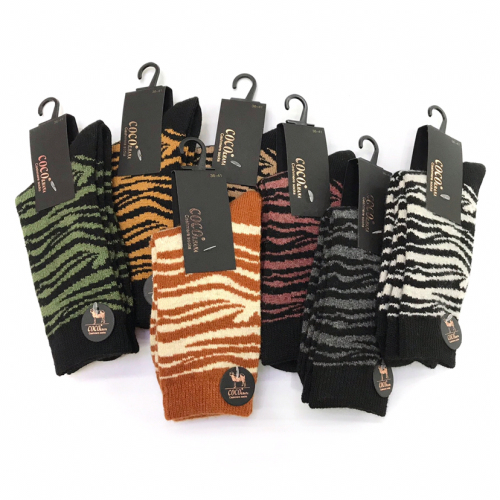 autumn and winter fashion cashmere women‘s socks zebra pattern shape socks warm mid-calf socks women‘s factory direct wholesale