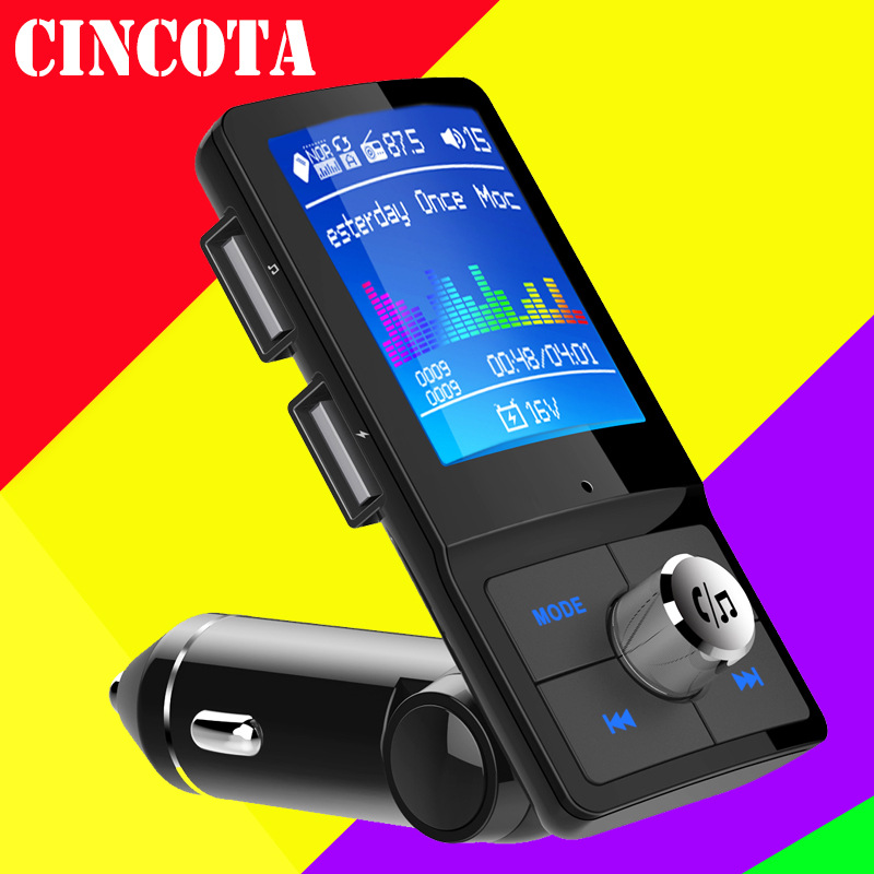 BC45 Color Screen Car Bluetooth MP3 FM Transmitter USB Multi-Language Card MP3 Hands-Free Phone