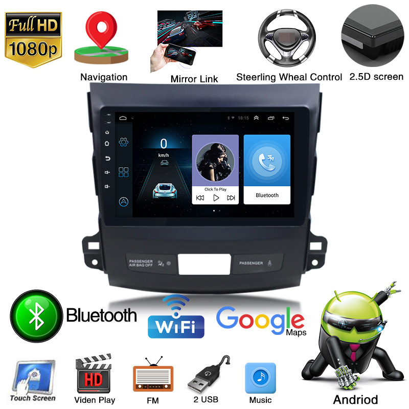 to Mitsubishi Outlander Navigator Intelligent Android Large Screen Reversing Image AllinOne Machine 