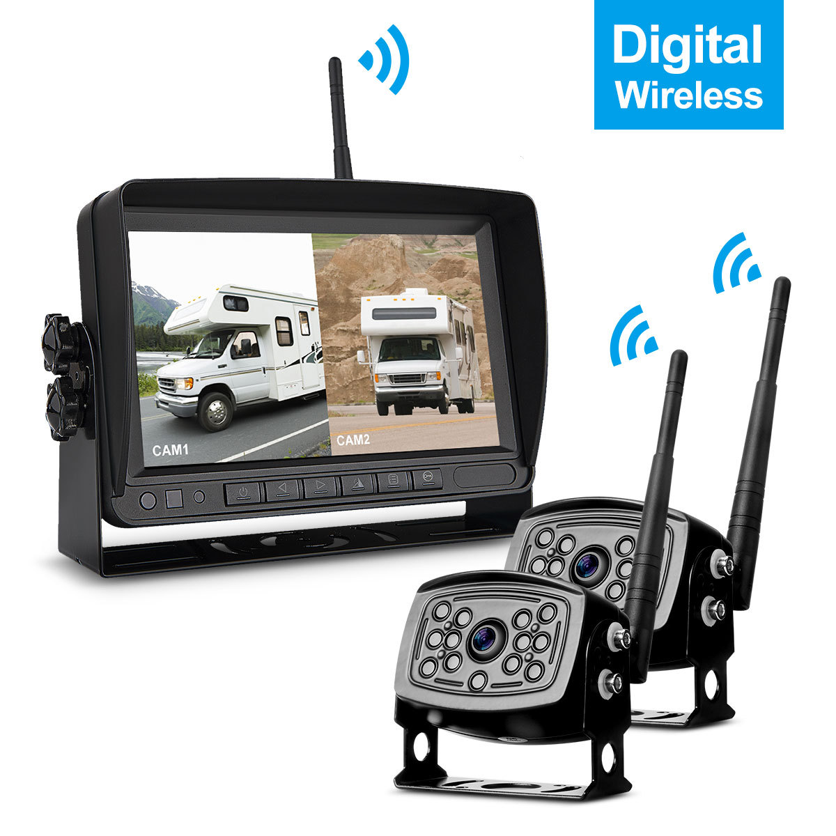 Reversing Digital Wireless Vehiclel Backup Camera Truck Display HD LCD Screen Infrared Night Vision 
