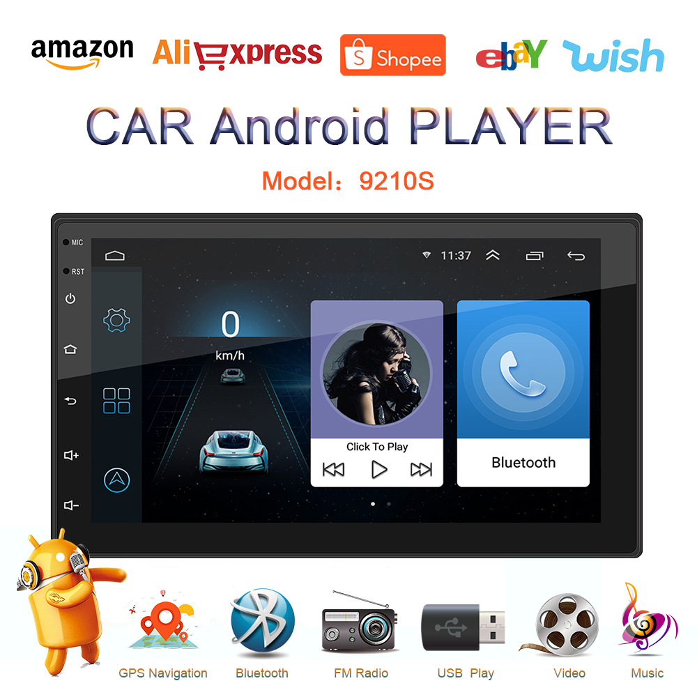 HD Large Screen VehicleMounted MP5 Smart Android QuadCore GPS Navigator Reversing Image Mobile Phone