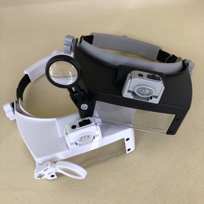 New Cold and Warm Light Head-Mounted Repair Clock Reading Dental Beauty Tattoo Embroidery Multifunctional 5-Light Glasses Magnifying Glass