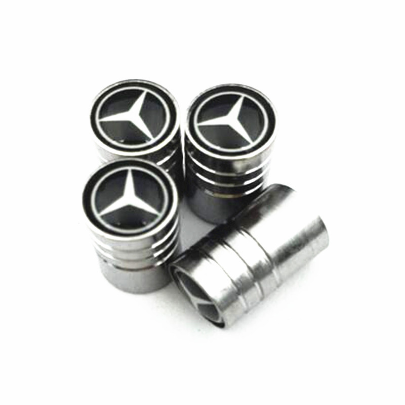 Mercedes-Benz Metal Car Tire Anti-Theft Screw Valve Cap Core Valve