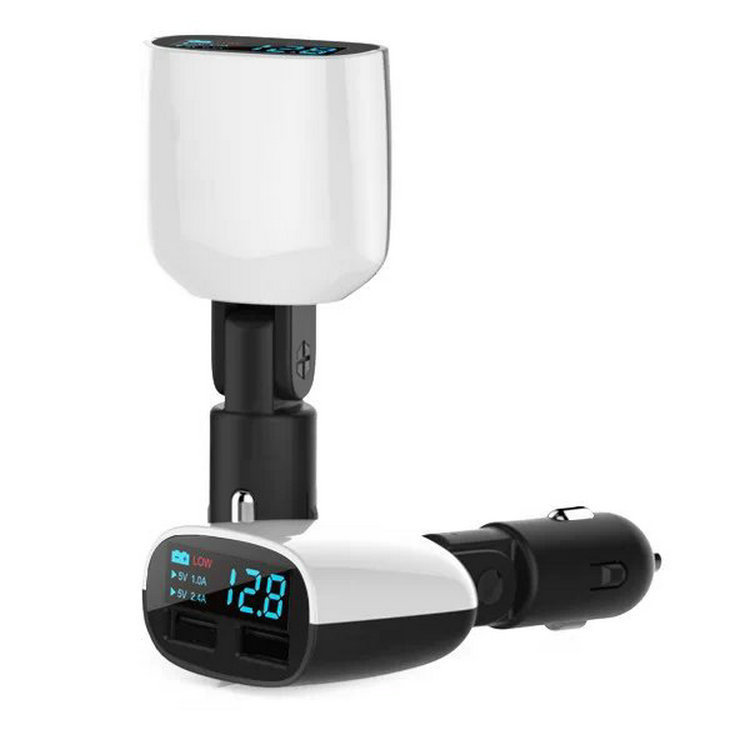 2019 New Digital Display Car Charger 3.4aled Digital Display Buzzer Low Voltage Alarm Factory Car Ch