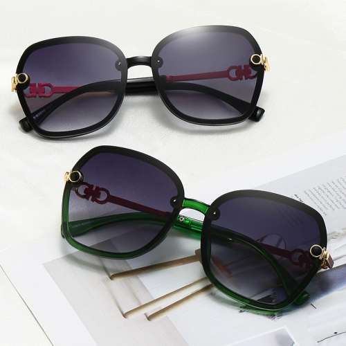 sunglasses female stars same style personalized frameless glasses european and american fashion street shot sunglasses