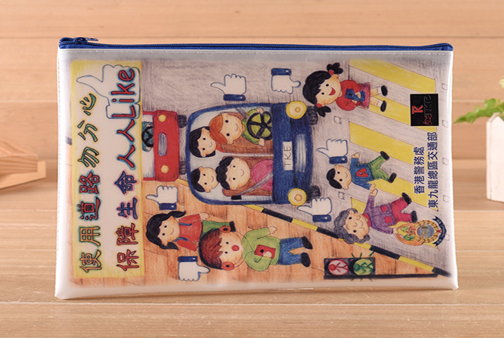 Multi-Purpose Zipper Mesh Bag Color Zipper Information Bag Customized PVC Grid File Bag