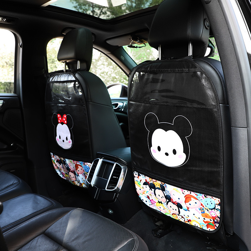 Car Seat Cartoon Anti-Kick Pad Creative Cute Multifunctional for Car Anti-Dirty Protective Pad Facto
