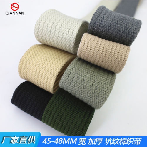 factory direct supply 45mm5cm wide thick polyester cotton webbing bag portable shoulder strap canvas belt ratchet tie down webbing