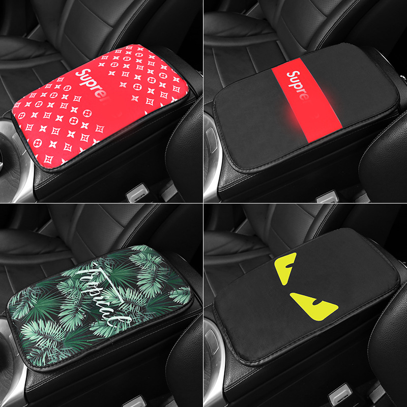 Fashion Creative Car Interior Car Short Plush Thin Armrest Box Cushion Car Four Seasons Interior Car