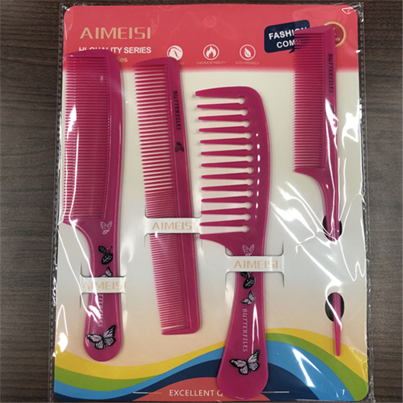 4 Pack Set Comb Handle Comb + No Handle Comb + Wide-Tooth Comb + Pointed Tail Comb