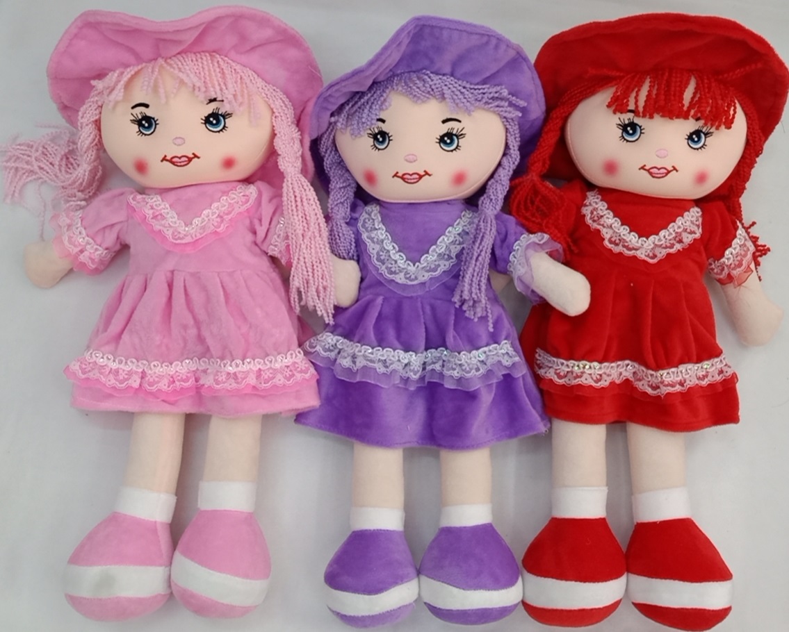可爱布娃娃毛绒玩具公仔女孩儿童创意生日礼物洋娃娃丁芯绒花边裙