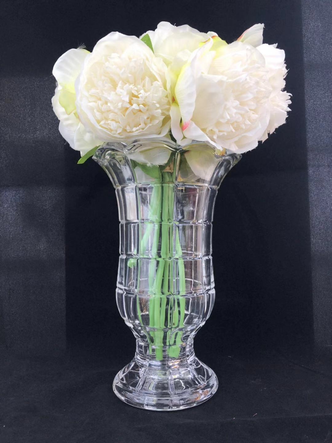 高脚水晶玻璃花瓶家用插花摆件养富贵竹