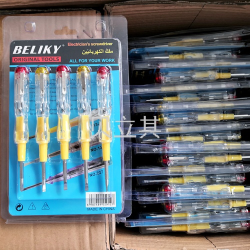 Beliky10pc Dual-Purpose Pen Buckle Electroprobe Screwdriver Tester