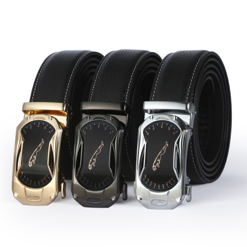 new alloy automatic buckle business belt gift set for friends two-layer leather pants belt boxed belt gifts