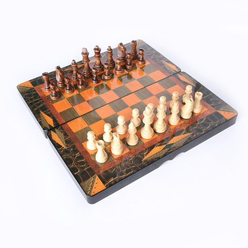 factory direct sales new high-end wooden folding 3-in-1 chess set adult children chess
