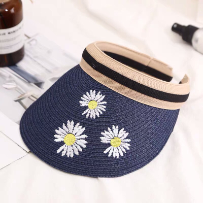 Hat Female Summer Visor Hat All-Matching Sun Hat Korean Fashion Trendy Sun Hat Big Brim Straw Hat Beach
