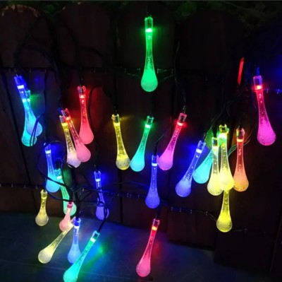 Solar-Powered String Lights LED Outdoor Bubble Raindrops Waterproof Christmas Holiday Decoration Landscape Garden Lamp