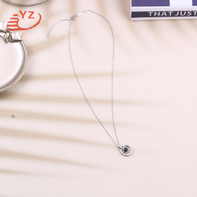 Star Holding Moon Ring Pendant S925 Sterling Silver Necklace Simple Cute Clavicle Chain White Gold Color Rose Gold
