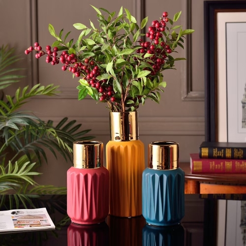 color electroplating golden edge series creative ceramic vase ornaments