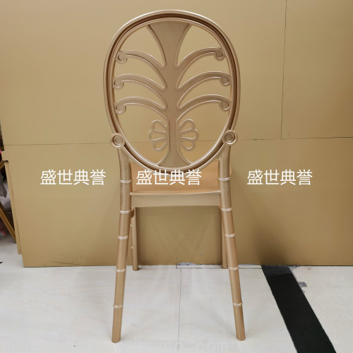 ningbo foreign trade outdoor golden folding chair hotel restaurant plastic bamboo chair wedding pp integrated banquet chair