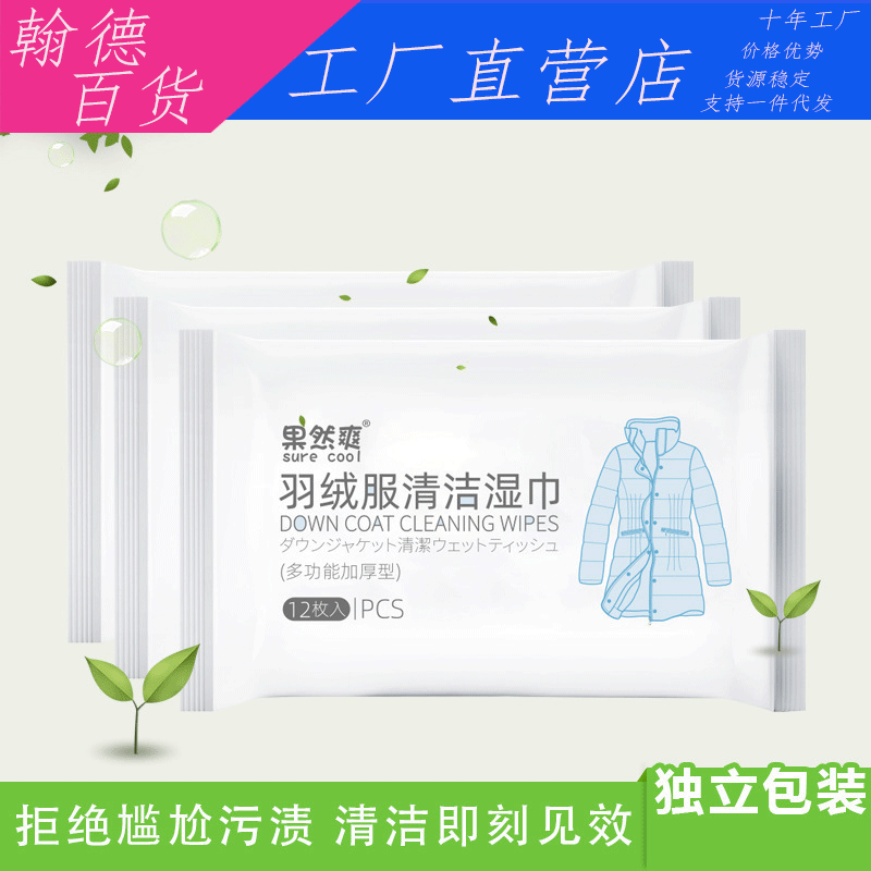 Down Jacket Cleaning Wipes Disposable Water-Free Household Cleaning Clothes Dry Cleaning Agent Creat
