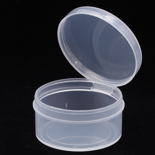 a large number of spot production 40*20 plastic small round box pp one-piece flip plasticine box earphone earplugs packaging