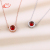 Red Loving Heart Zircon Micro-Inlaid Craft Pendant S925 Silver Light Luxury Clavicle Necklace Anti-Allergy Ornament