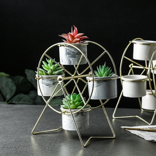 innovative rotary iron frame craft succulent flowerpot decoration