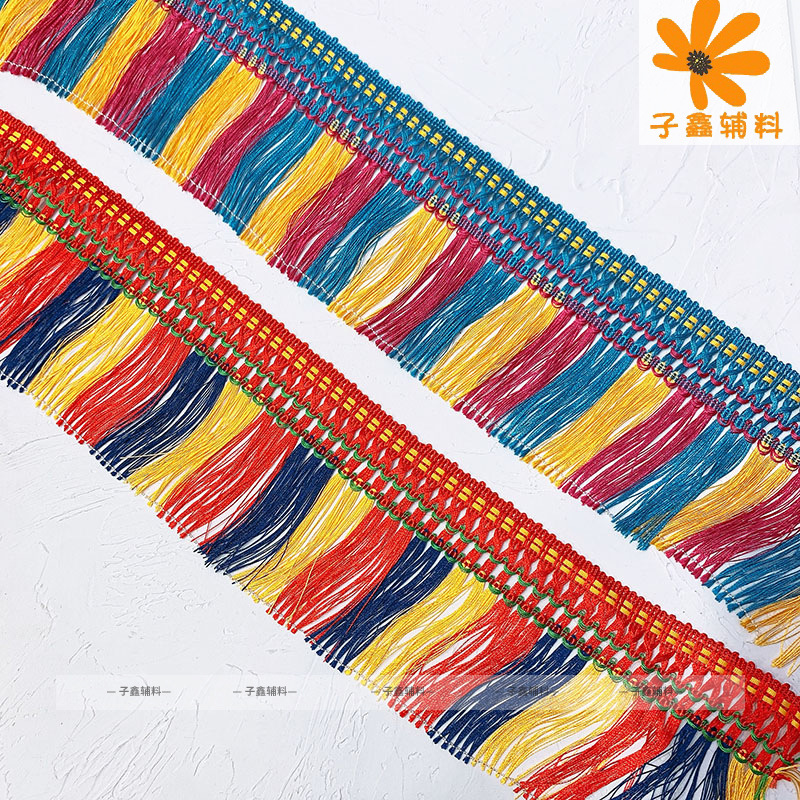 Spot Three-Color Ethnic Style Colorful Fringe Wholesale Lengthened Flag Decorative Scarf Tassel Acce