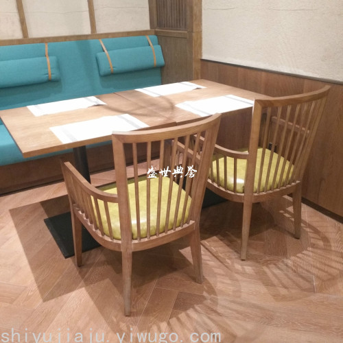 Zhengzhou International Hotel Box Solid Wood Dining Chair Buffet Restaurant New Chinese Chair Star Hotel Oak Armchair