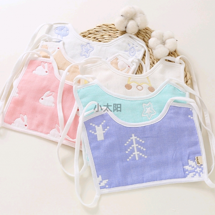 Cotton Jacquard Square Newborn Mask Bib Baby Maternal and Child Supplies Gauze Saliva Bib