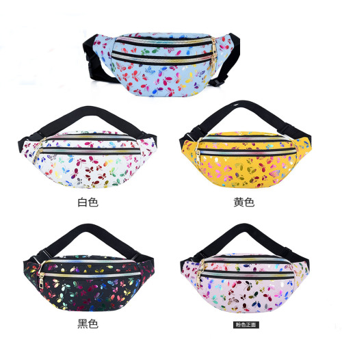 Foreign Trade New Fashion Double Zipper Waist Bag Colorful Women‘s Mobile Phone Waist Bag Multi-Functional Waterproof Messenger Bag