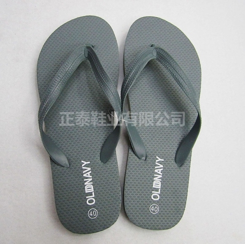custom gray simple logo men‘s beach flip flops