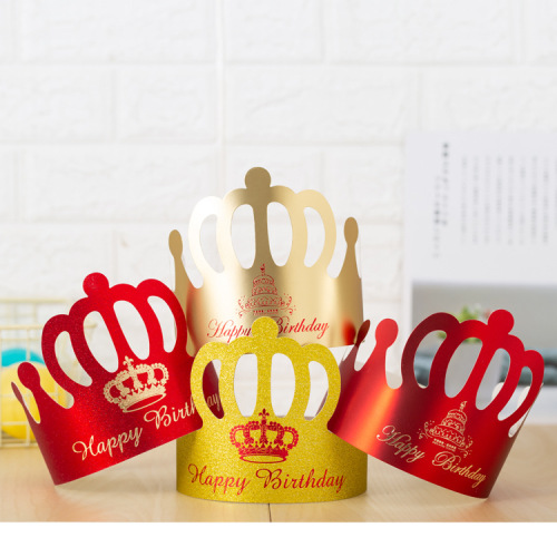 factory wholesale crown birthday hat creative children adult party cake hat customized cartoon birthday decoration paper hat