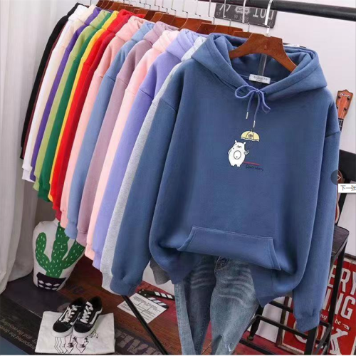 brushed hoody women‘s autumn and winter 2024 new hooded loose korean style thick large size women‘s coat fashion ins