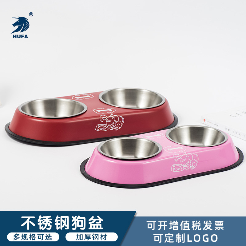 不锈钢狗盆宠物碗 多用耐摔宠物碗 猫狗圆食碗宠物食盆狗食碗用品