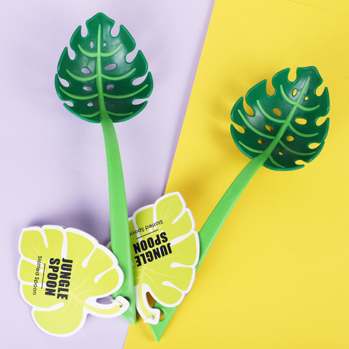 Amazon Creative Junglespoon Green Leaves Colander Monstera Spoon Pasta Spoon Leaf Spoon Colander