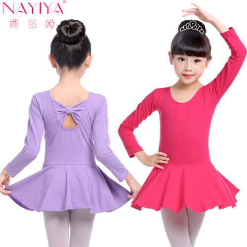 children dance costume exercise clothing girls‘ cotton dress ballet dance dress one-piece autumn and winter examination dress