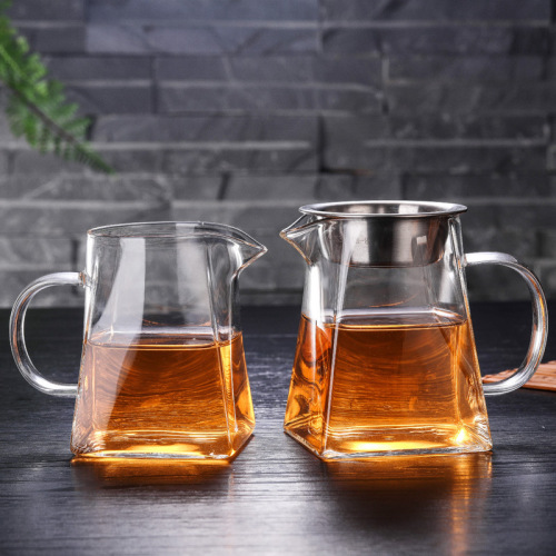 cup tea cup glass water cup heat-resistant glass fair cup square glass fair cup tea set tea serving pot fair mug