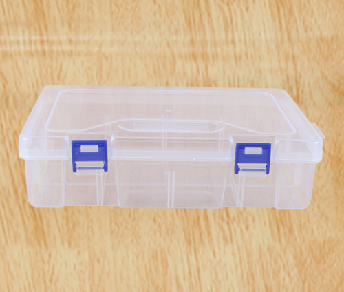 zh-blue double buckle box transparent plastic storage box experimental storage box teaching instrument