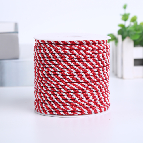 manufacturers supply three-strand rope double-strand rope red and white tassel rope crafts special rope jewelry ornament special line can be customized