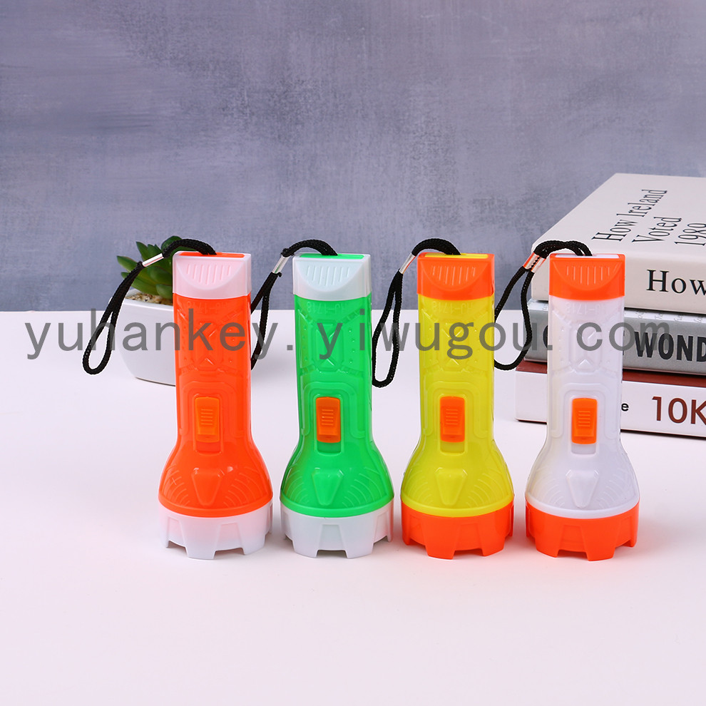 Old-Fashioned White Light Tube Flashlight Durable Tube Fetal Education Flashlight Plastic Flashlight