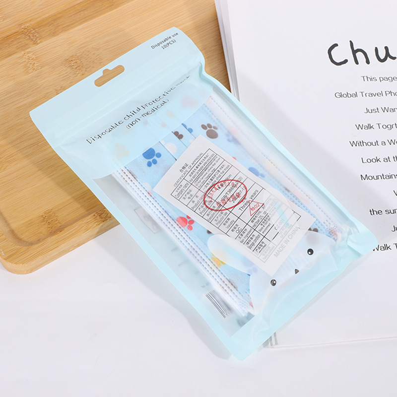Factory Spot Blue Cute Pattern Children's Disposable Mask Dustproof Mask Wholesale Practical