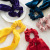Cross-Border New Arrival Golden Velvet Cloth Two-in-One Cauda Equina Streamers Large Intestine Ring Ornament Europe Female Simple All-Match Hair Band