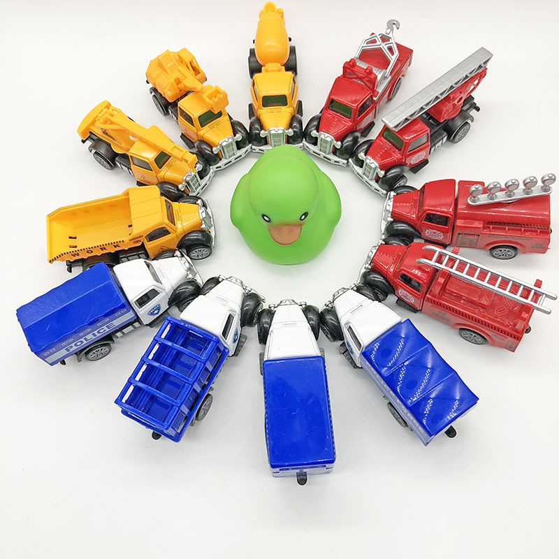 Alloy Car Car Model Engineering Vehicle Simulation Fire Truck Excavator Mini Mixer Truck Inertia Toy