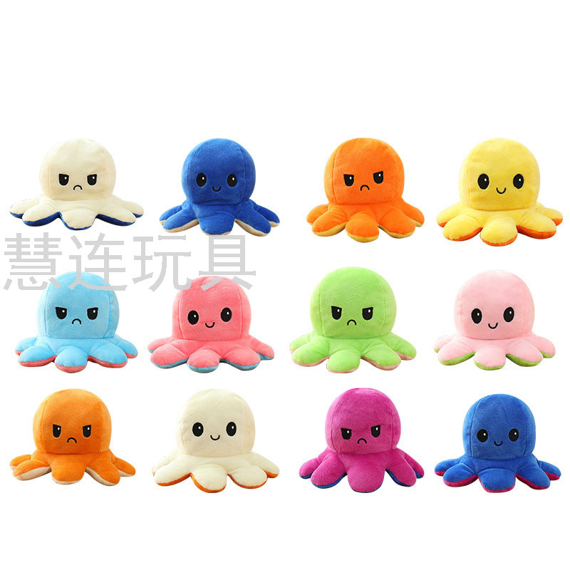 double sided octopus soft toy