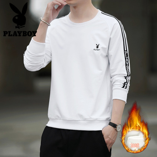 Autumn and Winter New Classic Playboy Men‘s Long-Sleeved Sweater round Pullover Base Casual Fashion Brand Top