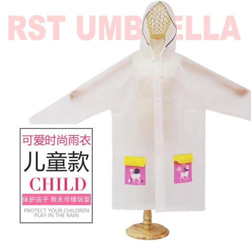 Rst090y Children Raincoat Cute Cartoon Raincoat PVC Raincoat Children Raincoat